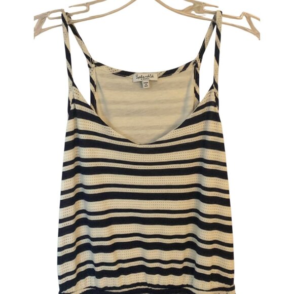 SPLENDID Revolve White + Navy Striped Marina Eyelet Striped Maxi Dress Size XS - Picture 3 of 8